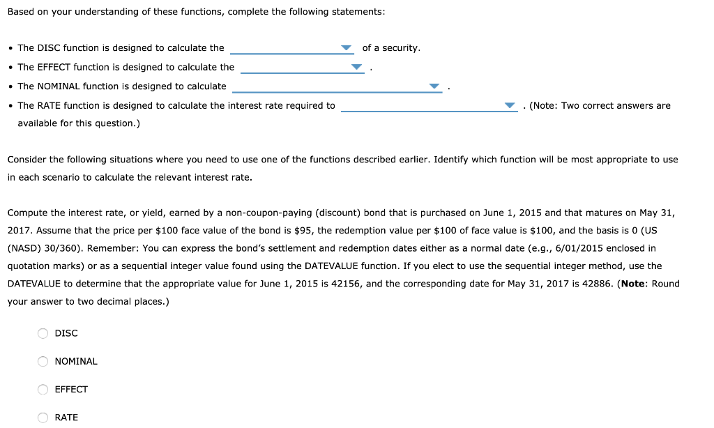 9 part question. Using excel which is currently not applicable for me.