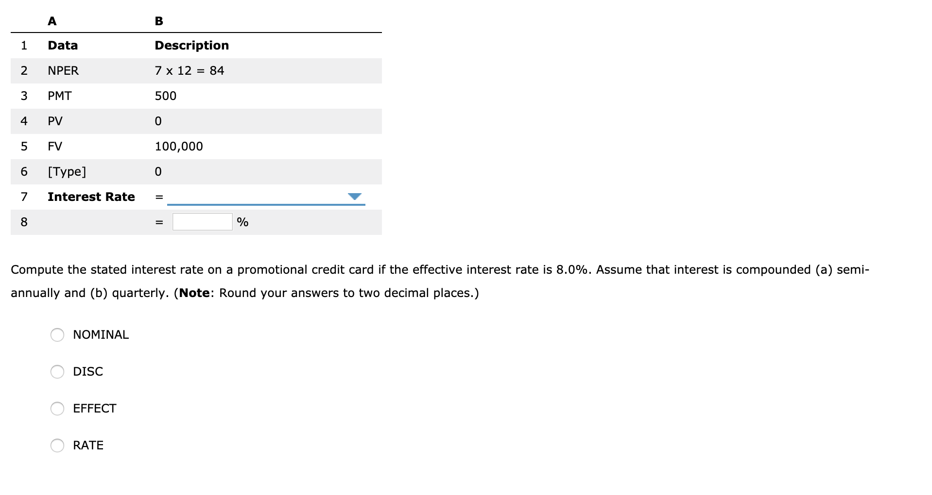 a security The DISC function is designed to calculate the The EFFECT