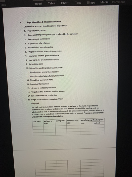  Insert Table Chart Text Shape Page Media Comment L Page 54