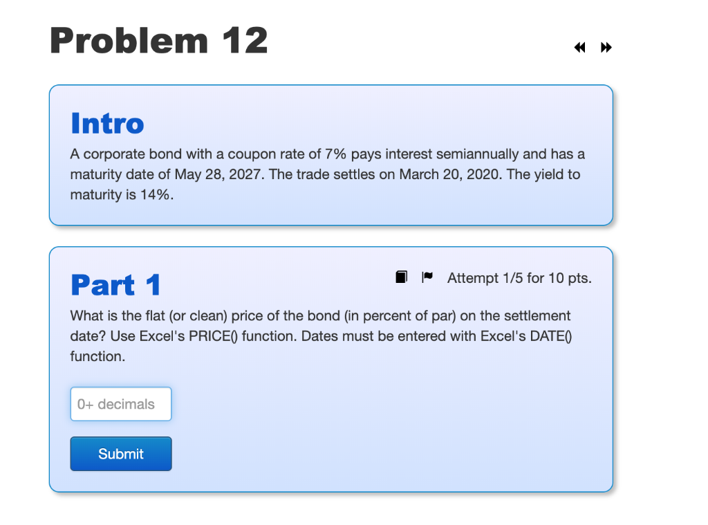 Problem 12 Intro A corporate bond with a coupon rate of