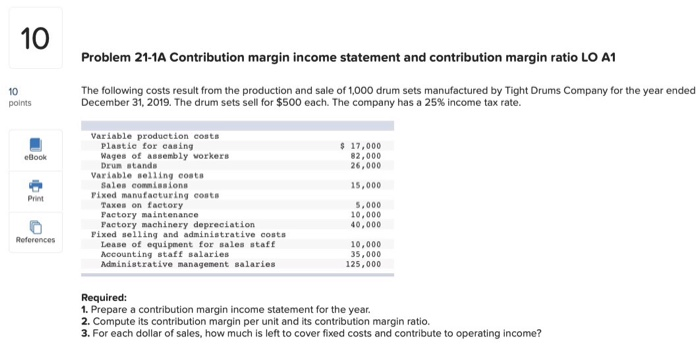 single product sells for $175 per unit, and variable costs are $116