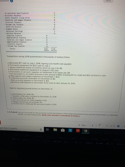 w Actuated mortization Accounts Payable Notes Payable (long-term) Salaries and wages