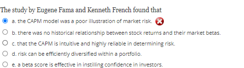 which one is the right answer? The study by Eugene Fama
