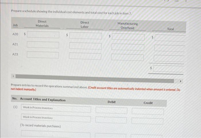 cost system. The following data summarize the operations related to the fin