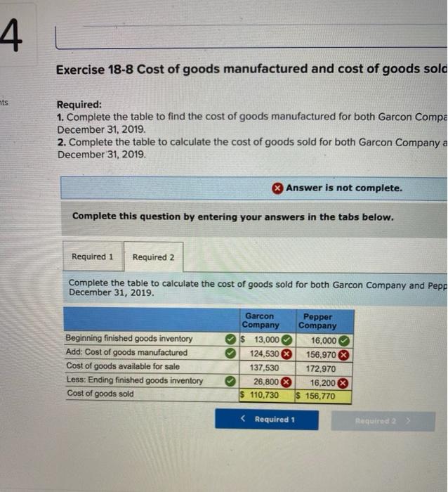 the questions displayed below) The following data is provided for Garcon Company