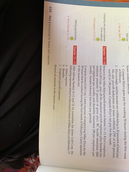  total pay 2. Net pay, 5845.12 Computing the payroll expense of