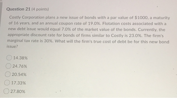 value and a maturity of 32 years. The annual coupon rate is