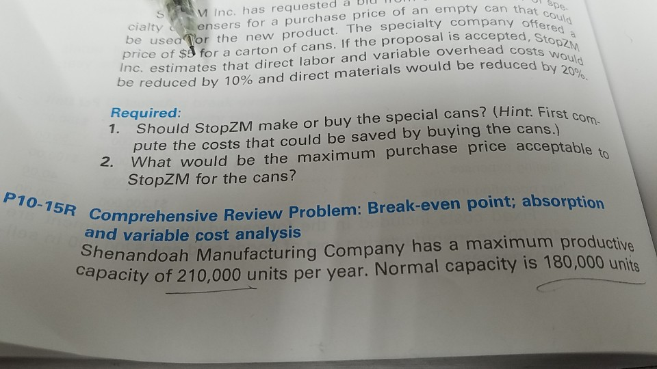 no um- ore ase st per year. Standard variable manufacturing costs are