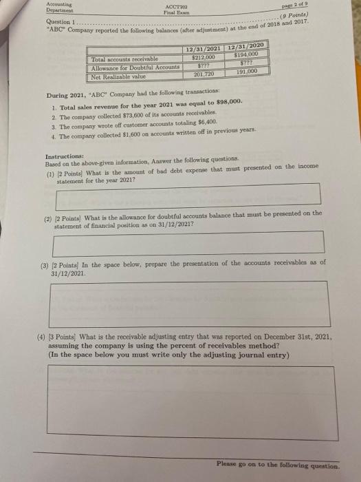 please solve this now 22 Question 1 "ABC" Compary roported the following