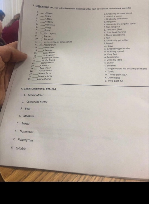  L MATCHING (1 pnt. ea] write the correct matching letter net