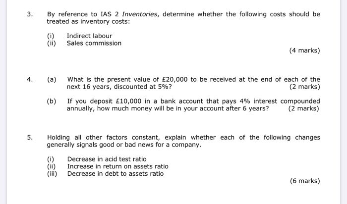  3. By reference to IAS 2 Inventories, determine whether the following