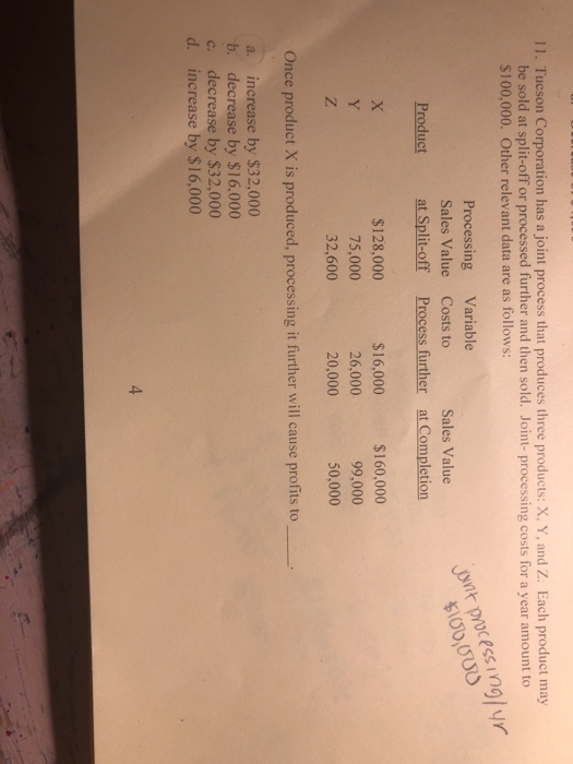  Please show work if correct will rate 11. Tucson Corporation has