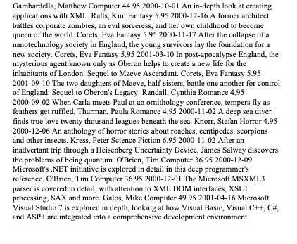 BOOK element has a number of child elements such as AUTHOR, TITLE,