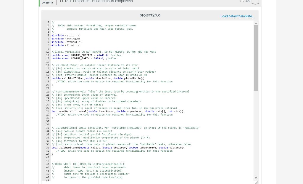 Need this in C language. Please follow the instructions as listed and
