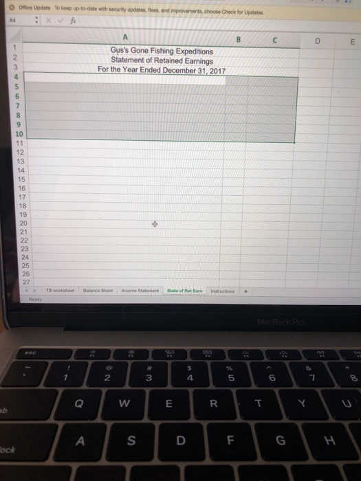 an example of a completed Statement of Retained Earnings, please see page