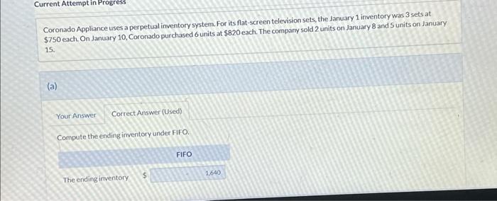 the ending inventory under LIFO. The ending inventory FIFO eTextbook and Media