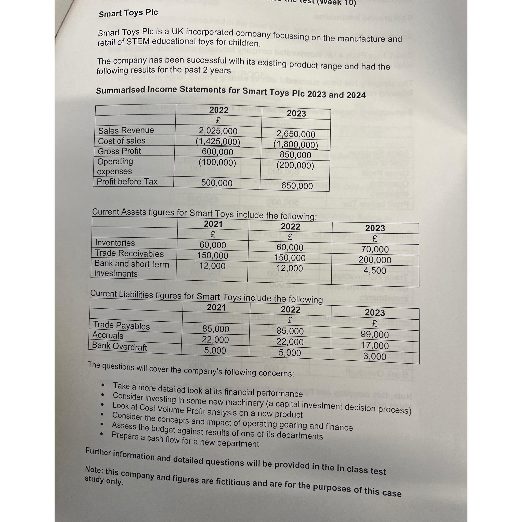  Question 1: Financial Analysis (a) Using the information contained in the
