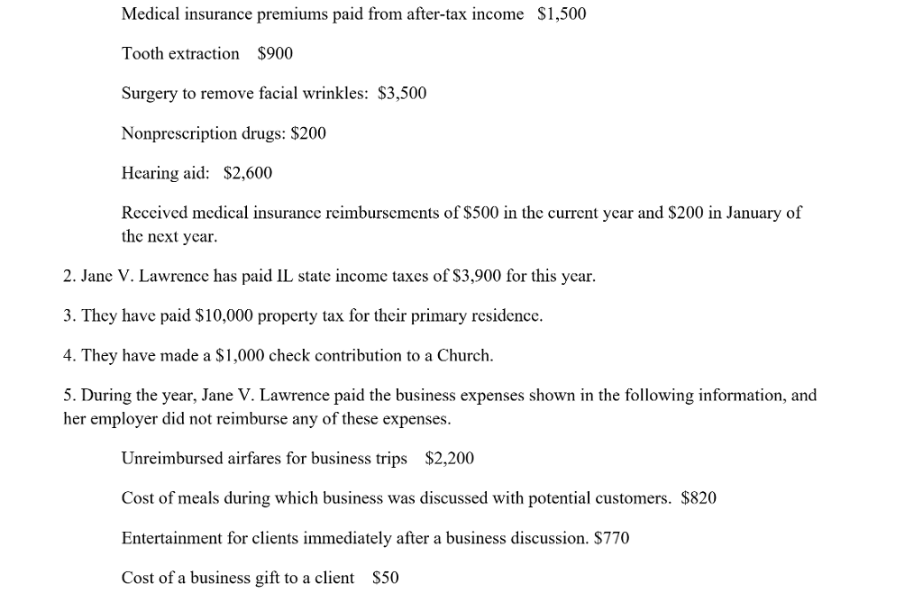 3 9: 3,000 Based on the following information, complete Lawrence's 2017 Form