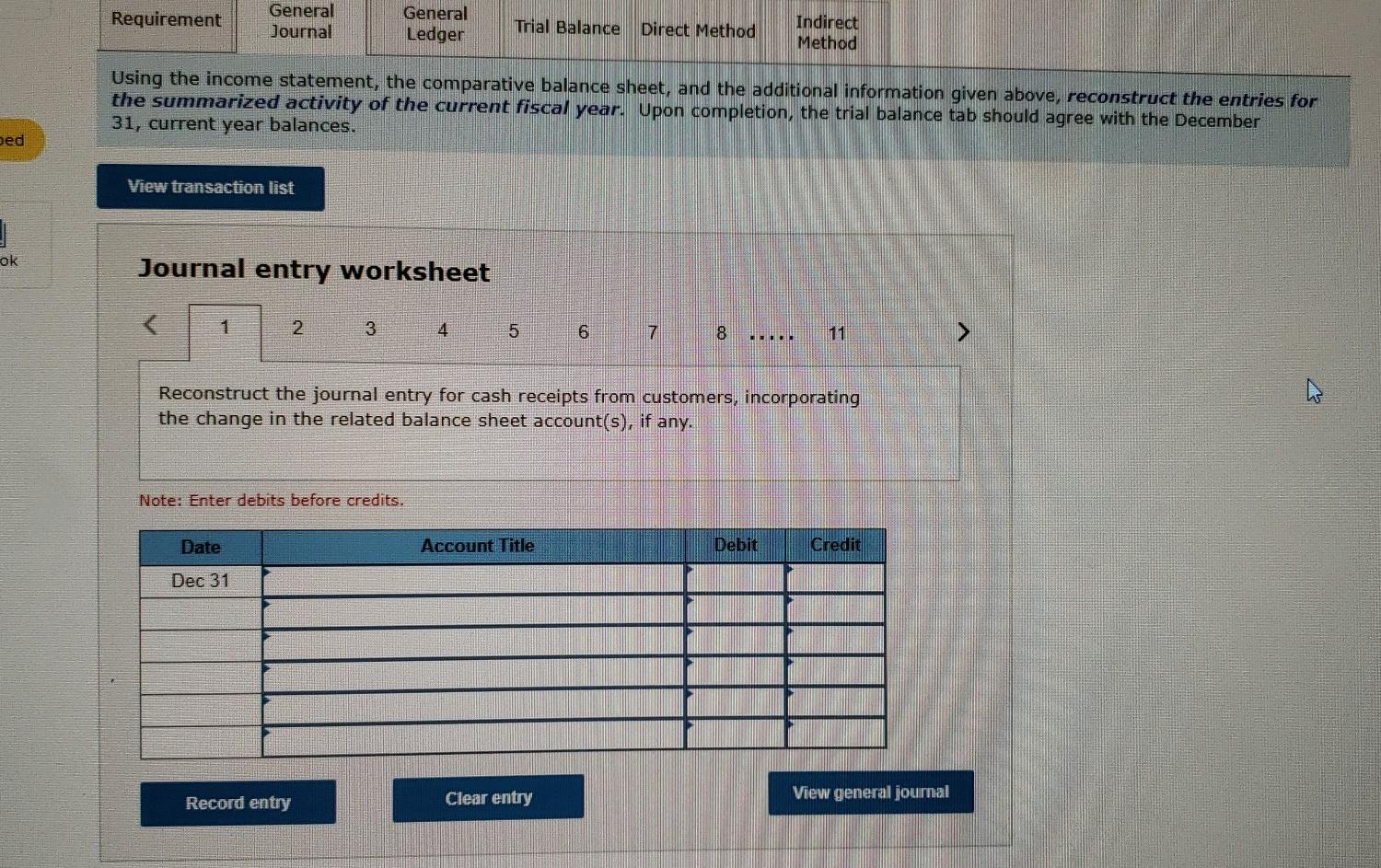 follow. For the year, (1) all sales are credit sales, (2) all