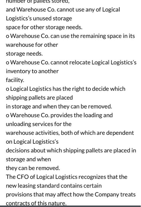 shipments of its goods. In addition, the The company contracts warehouse operators