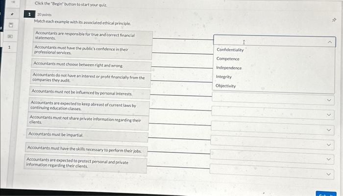  all answerr choices are tbe same d 1 Click the "Begin"
