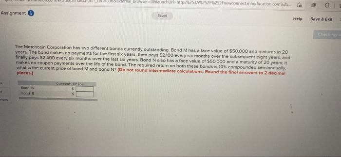  Unexternal browser fonch https253A%252F%252Fwconnect meducation.com Assignment Saved Help Save & Exit