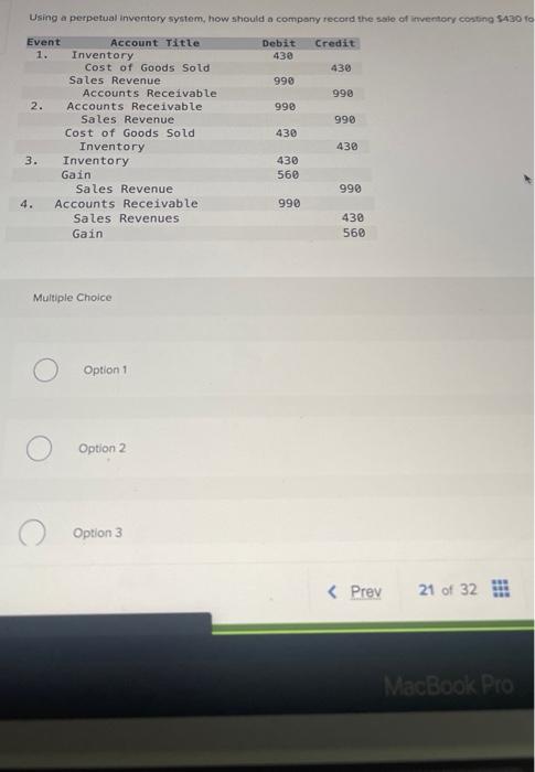  Using a perpetual inventory system, how should a company record the