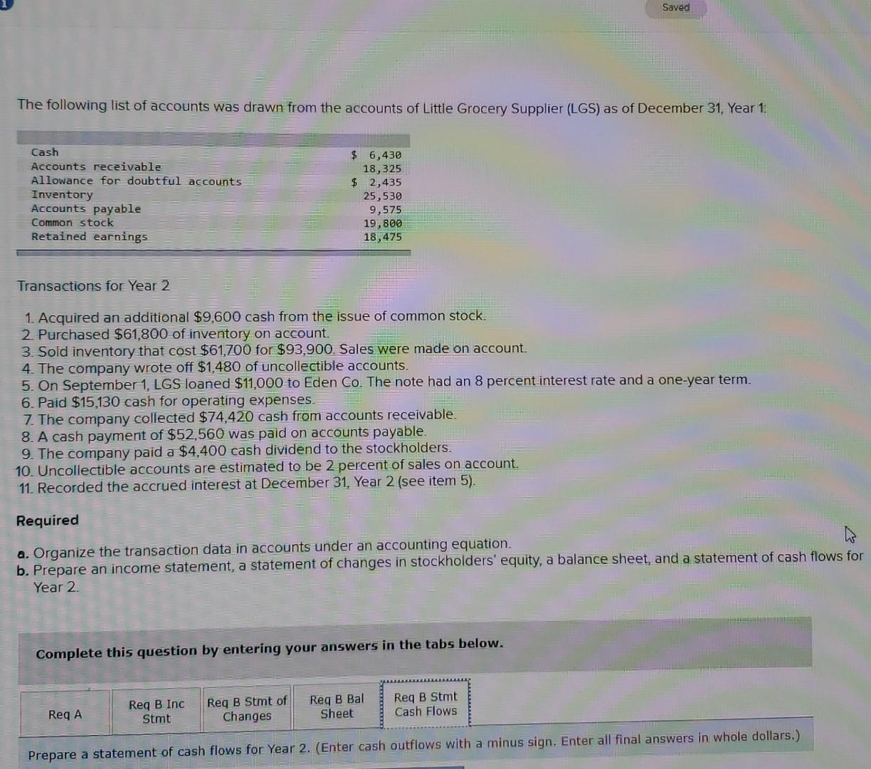 Required a. Organize the transaction data in accounts under an accounting