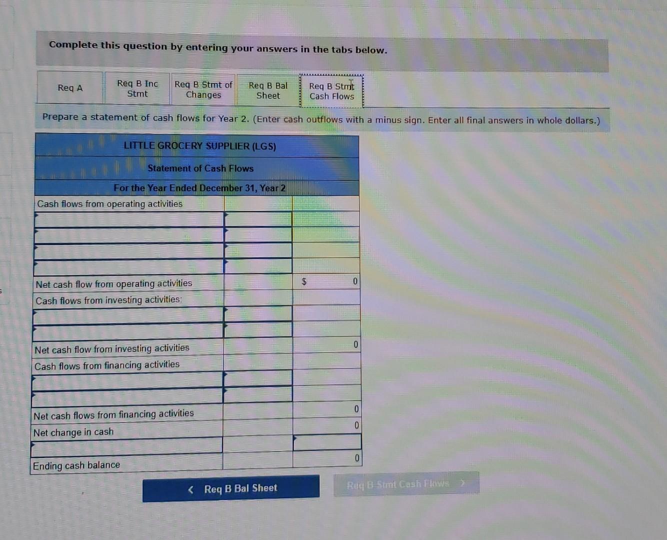 final answers in whole dollars. Enter cash outflows with a minus sign.)