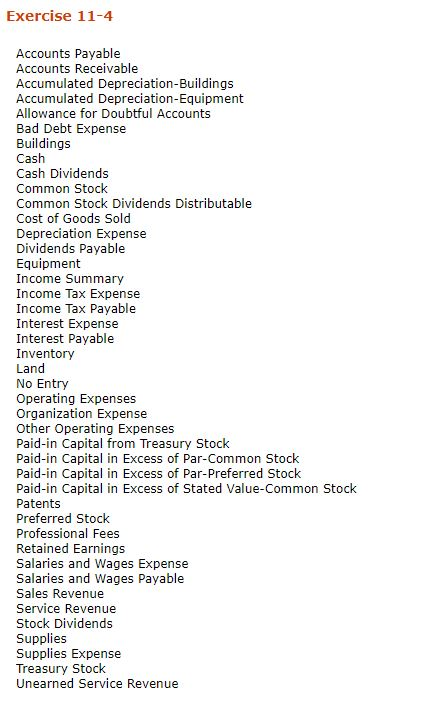 the following assumptions. (Credit account titles are automatically indented when amount is