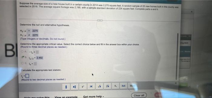 to conclude? P value? Suppose the average size of a new house