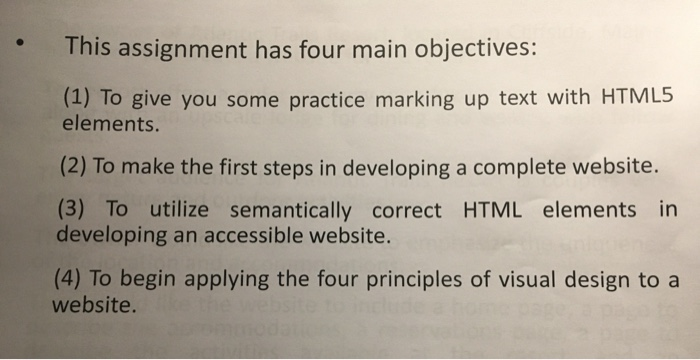 This assignment has four main objectives: (1) To give you some