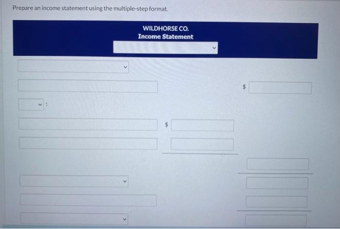 month of January 2022. Prepare an income statement using the multiple-step format