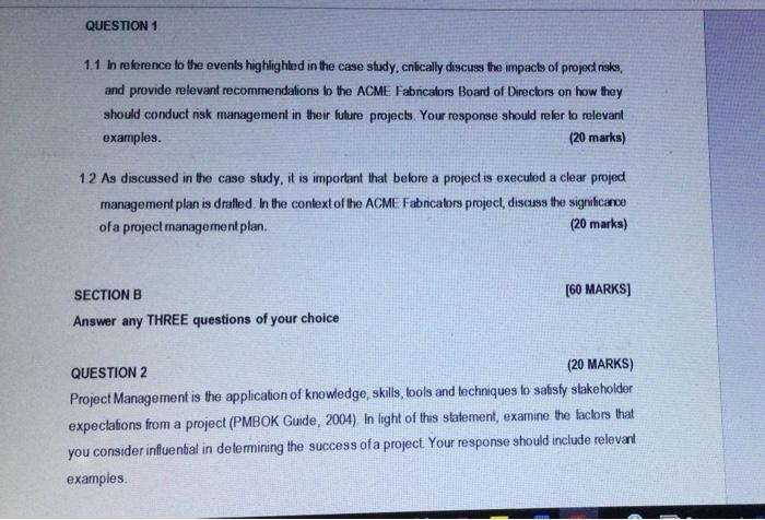  1.1 In reference to the events highlighted in the case study,
