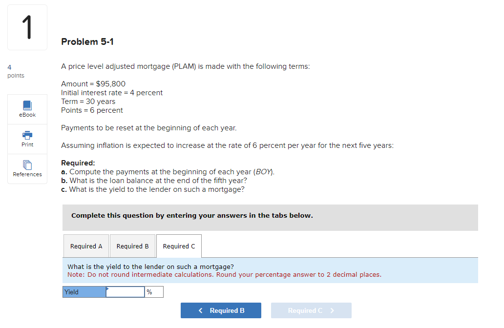 1 4 points eBook Print References Problem 5-1 A price level