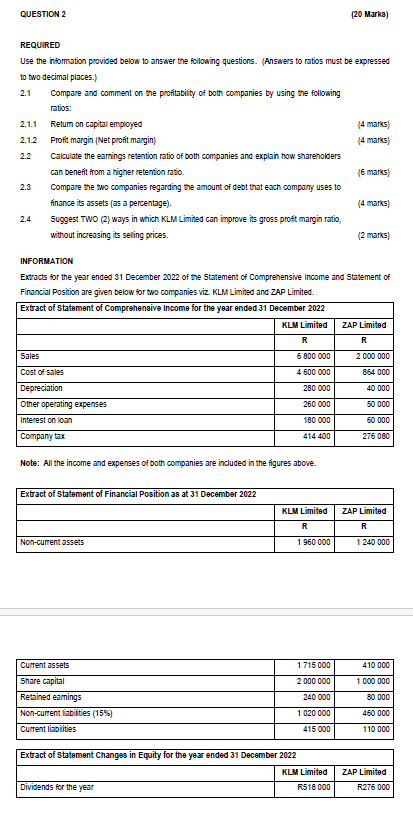REQUIRED Use the information provided below to answer the following questions.