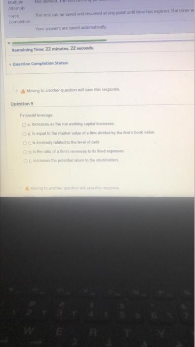  Now Multiple Attempts lonce Completion This test can be saved and