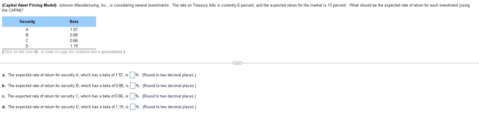  the CAPM)? (Click on the icon in order to copy its