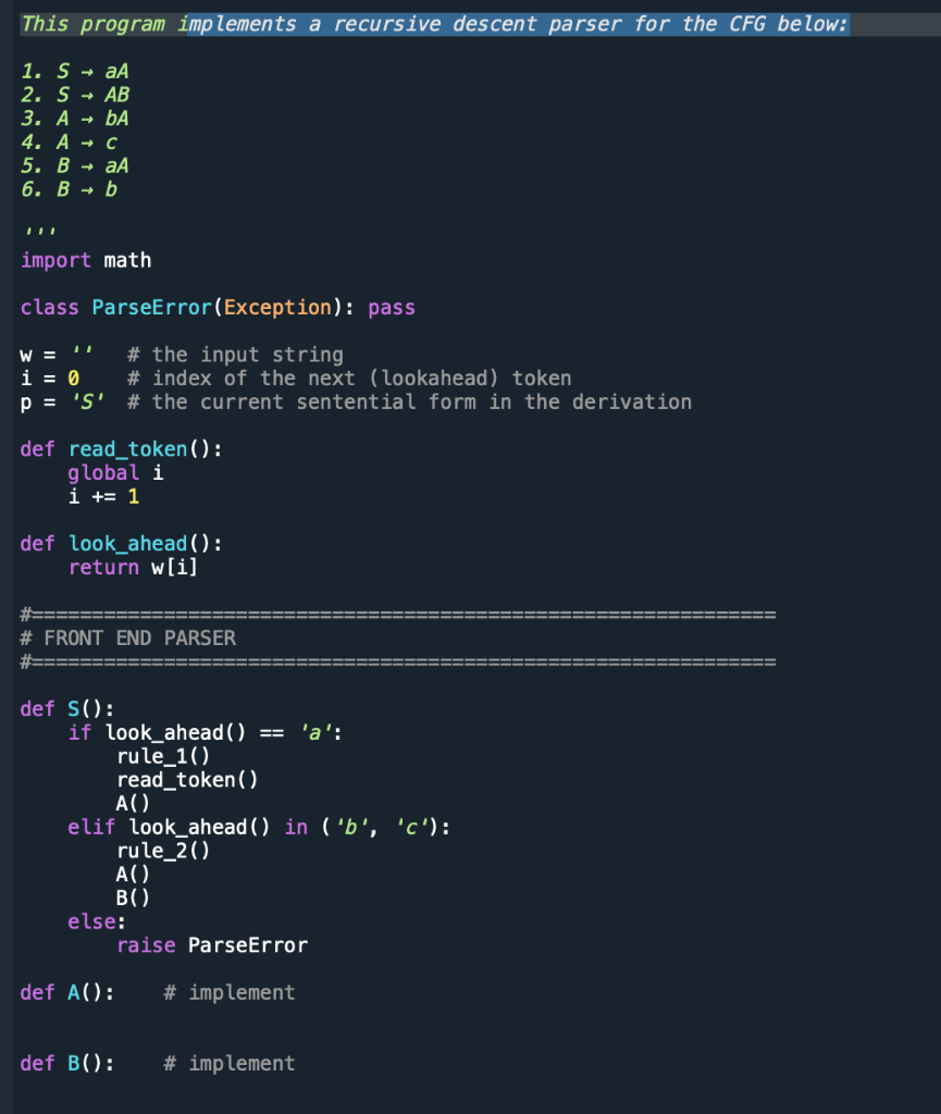 Download the incomplete program: Implement the un-implemented functions to make a working