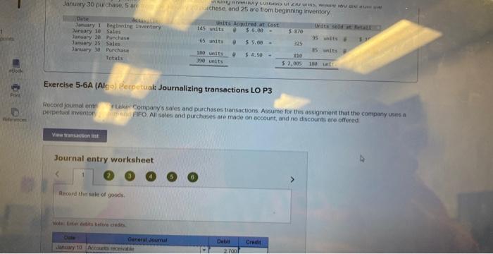 up Required informetion Use th allowinitinformation for the Exercises 3-7 below. (Algo)