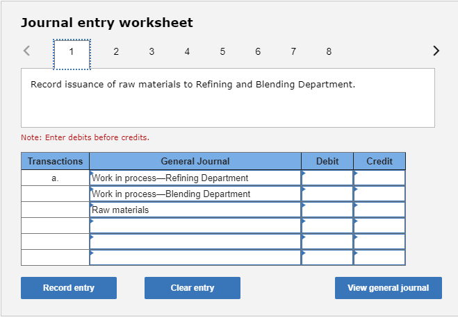 2. 3 3 4 5 6 7 8 Record manufacturing expenses incurred