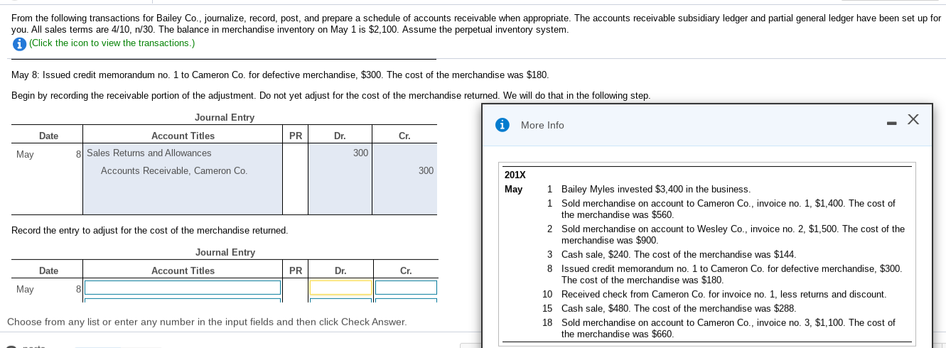  From the following transactions for Bailey Co., journalize, record, post, and