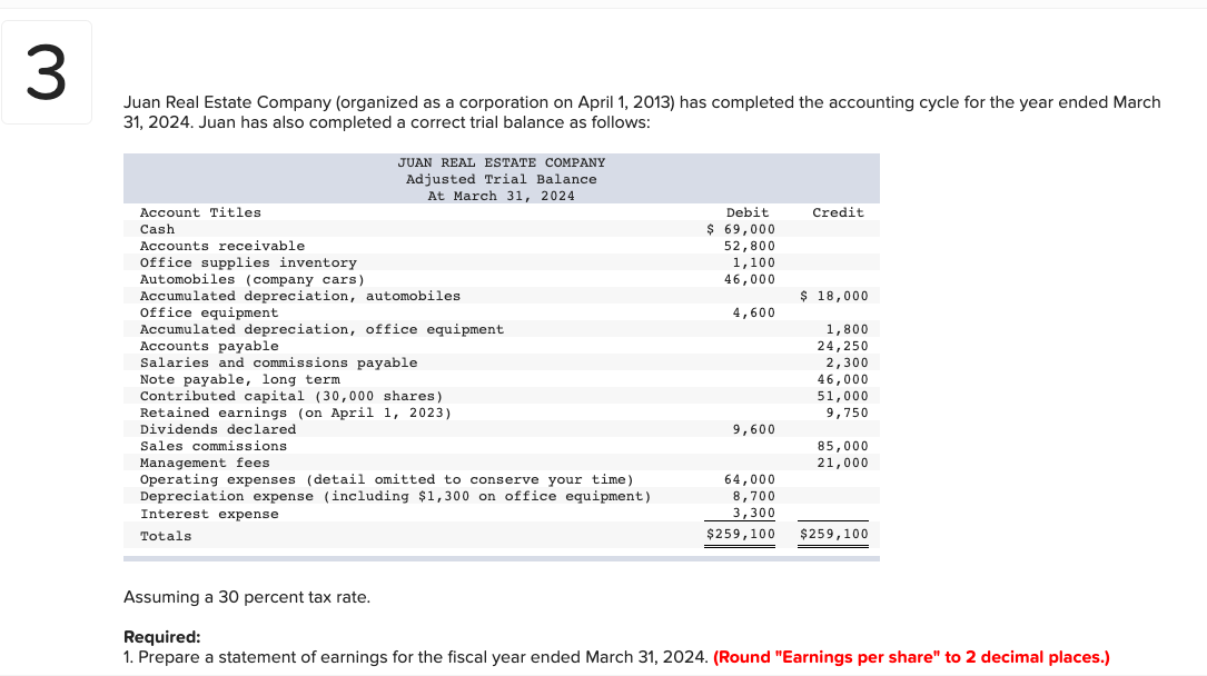 4. Compute the net profit margin ratio and the return on
