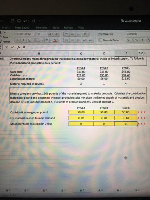  VaughnMgris Insert Page Layout Formulas Data Review View Co Calibrn Body)A
