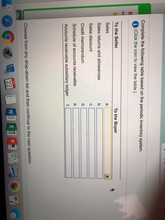  Complete the following table based on the periodic inventory system. (Click