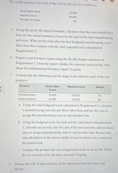 over the manufacturing budget. Given the efforts that she and her workers