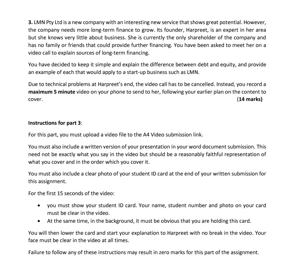  Require a written script for the presentation. Thank you 3. LMN