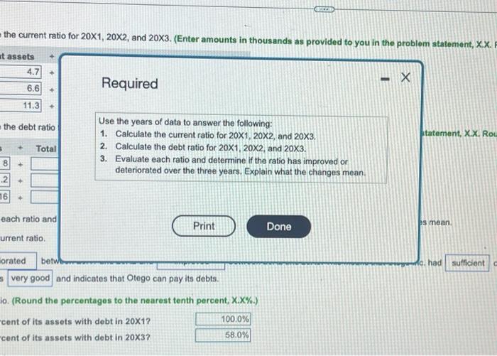 Explain what the changes mean. In this step, evaluate the current ratio.