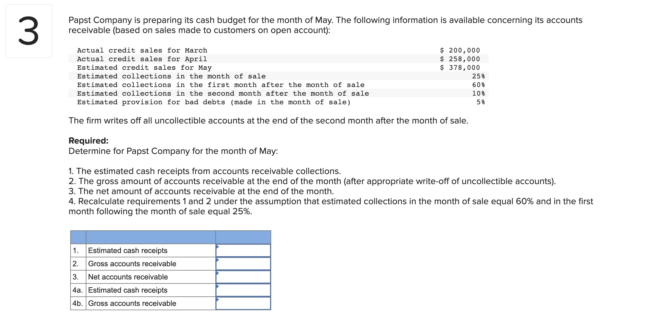 (please answer the question by illustrating the exact table, and inputting the