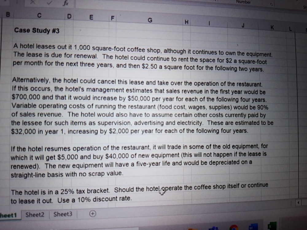 Number D E F H J Case Study #3 A hotel